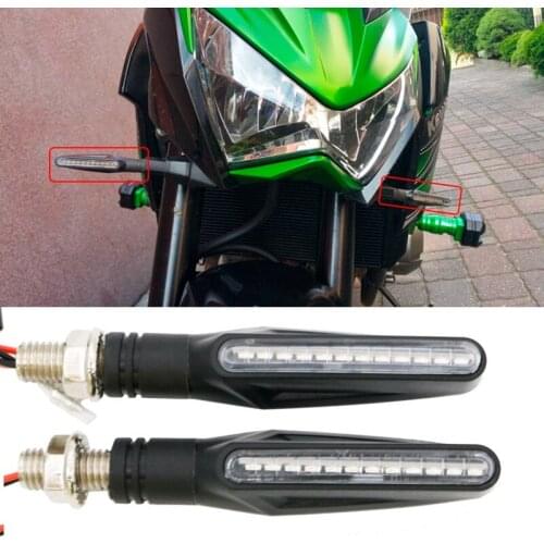 4PCS Motorcycle 12 LEDs Turn Signals Blinker Tail Flowing Lights Water Motor Flashing Steering Lights Stop Indicator Signal IP68