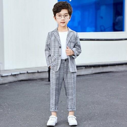 Spring Fashion Casual Comfortable Baby Suit Clothes Kindergarten Stage Graduation Performance Costume Male Kids Boy Piano Blazer