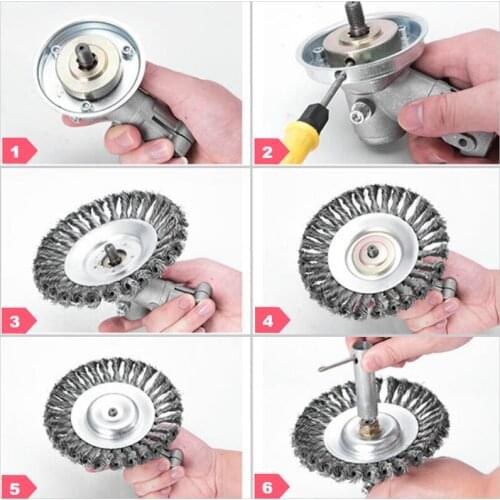 Steel Wire Weed Brush Rotating Weeding Brush Trimmer Head Bowl Wire Wheel
