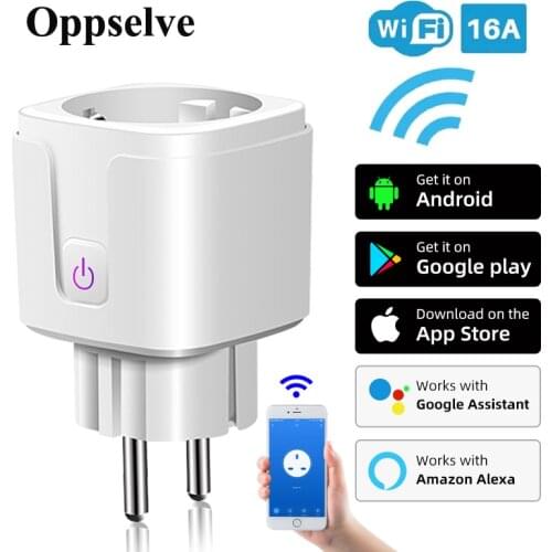 WIFI Smart EU US Plug 16A Remote Control Smart Timing Switch Work For Amazon Alexa/Google Assistant Power Monitoring For Phone