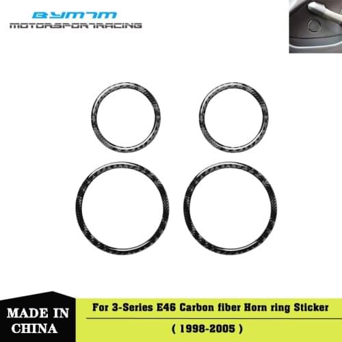 Real Carbon fiber Horn ring Sticker Auto interior Car accessories For BMW 3 Series E46