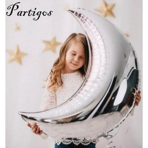 1pcs/lot 30inch large moon foil helium balloons Classic Toys kids birthday party wedding decoration supplies big moon balloons