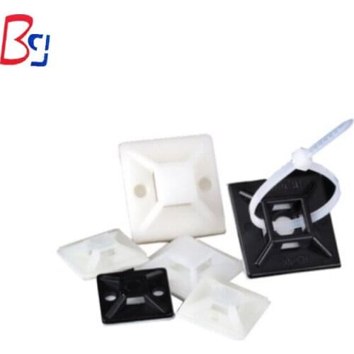 50PCS/Lot White Cable Base Mounts 20 25 30 40mm Self Adhesive Cable Wire Zip Tie Mounts Bases Wall Holder Fixing Seat Clamps