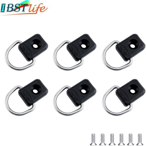 6PCS Kayak D Rings Fitting Outfitting Fishing Rigging Bungee Kit Accessory Boat Canoe Rowing Deck Loop Mounting Tie Down Kit