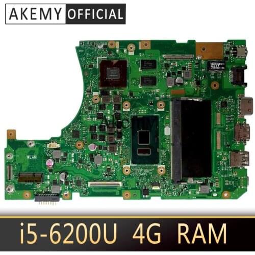 Akemy X556UR X556UF X556U Test original mainboard 4G RAM I5-6200U