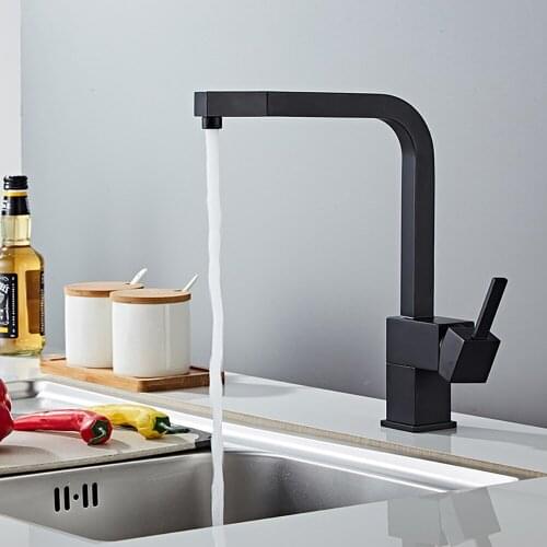 Free Shipping Black Kitchen Faucet Two Function Single Handle Pull Out Mixer Hot and Cold Water Taps Deck Mounted