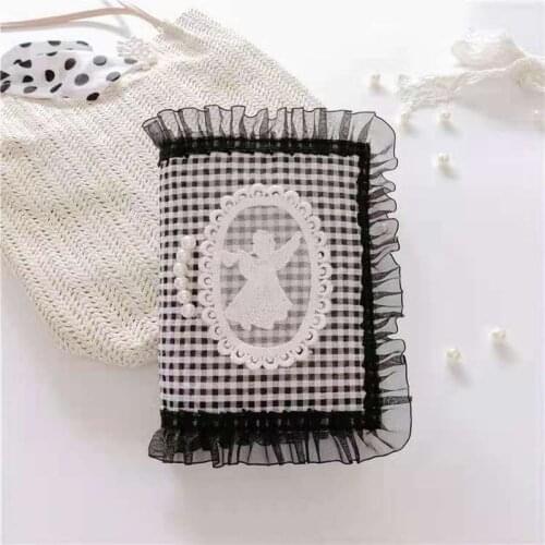 Black Lace Notebook A6 Hobo Sketchbook Cloth Cover Protective Notebooks and Journals Chic Notepad Journal Time Planner