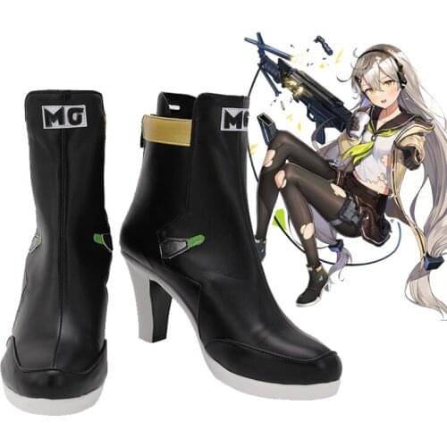 Girls Frontline MG4 Game Cosplay Shoes Black Leather Boots Halloween Costume Accessories Custom Made