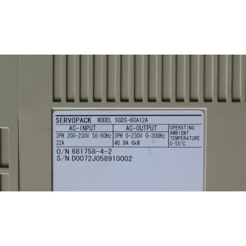 USED 100% TESTED AC SERVO DRIVER SGDS-60A12A