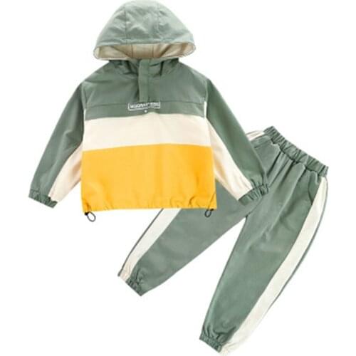 Boy hooded cotton two-piece casual suit in Spring and Autumn style baby clothes baby boy clothes set Sportswear suits for boy