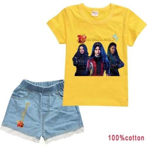 Clothing Sets Summer Toddler Girls Descendants3 Clothes 2pcs Outfits Kids Clothes Girl Tracksuit Suit Girls Children Clothing