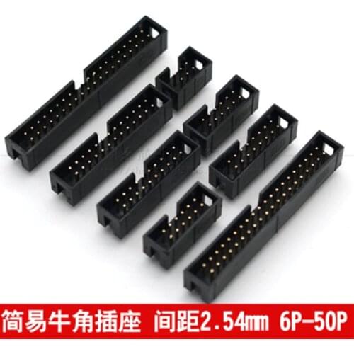 10PCS DC3 6P 8P 10P 14P 16P 20P 26P 30P 34P 40P 50P 2.54mm Socket Header Connector ISP Male Double-spaced Straight IDC JTAG