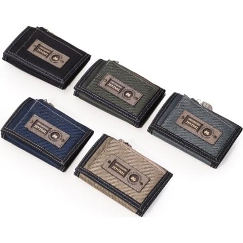 Men Wallets Hasp Zipper Oxford Cloth Male Purses Short Wallet Good Quality Cards ID Holder Money Bags Clutch Coin Purse Pocket