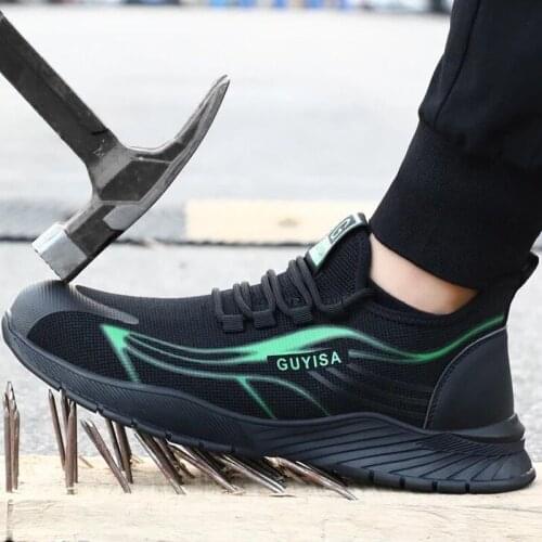Male Indestructible Work Shoes Sneakers Men Boots Anti-puncture Safety Shoes Men Anti-smash Work Boots Steel Toe Shoes Footwear