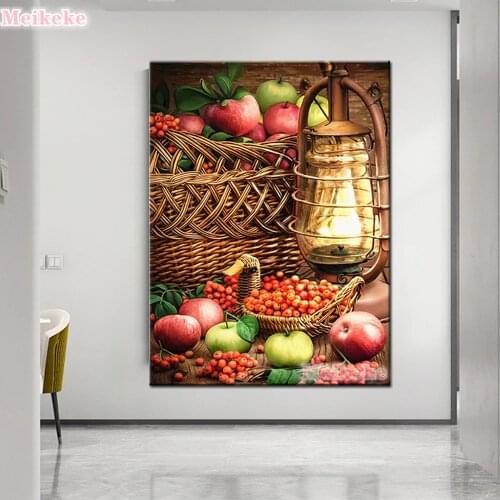 New Diamond Painting Full Square Kit Fruit Home Decoration Full Display Embroidery Handicraft Apple Wall Art Gift