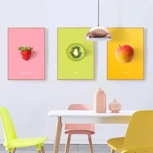 Fruit Kitchen Pineapple Strawberry Avocado Canvas Painting Wall Nordic Posters and Prints Wall Pictures for Living Room Decor