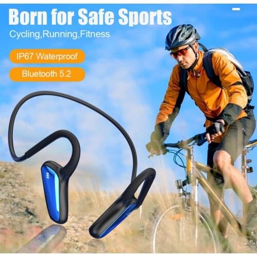 Bone Conduction Headphone Wireless Bluetooth-compatible 5.2 Ear Hook Earphone IP67 Waterproof Sports Headset for Cycling Running