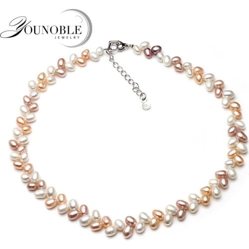 YouNoble Genuine Freshwater Pearl Necklace Pendant,Real Wedding Pearl Necklaces For Women Mother Birthday Anniversary Gift
