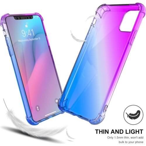 Rainbow Gradient Shockproof Phone Case For iPhone 12 Pro Max Silicone Color Case For iPhone 11 Pro Max XS XR X 7 8 Plus 6 6S 5S