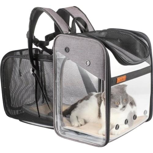 Pet Supplies Transparent Pet Bag PVC Dog Bag Cat Backpack Folding Cat Bag Capsule out Portable PET Case For Christmas gift