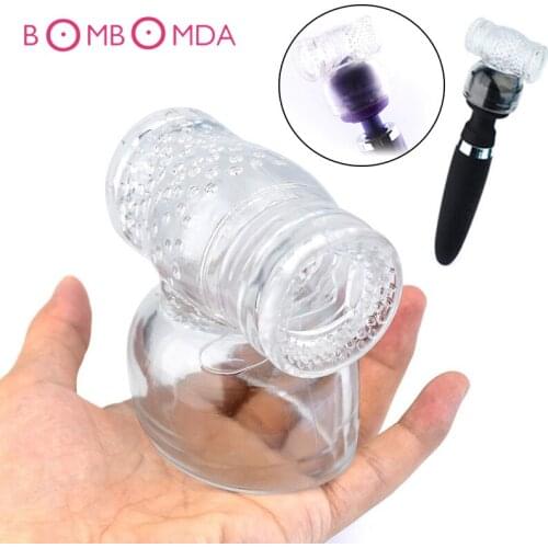 Transparent Magic Wand Headgear AV Stick Attachment Vibrator Accessories Penis Masturbation Sleeve Adult Sex Toys for Men Male