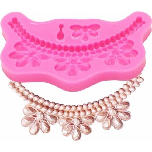 Sugar diamond decoration tool for cake turning edge gem Sugarcraft Silicone molds fondant chocolate lace mold T1136