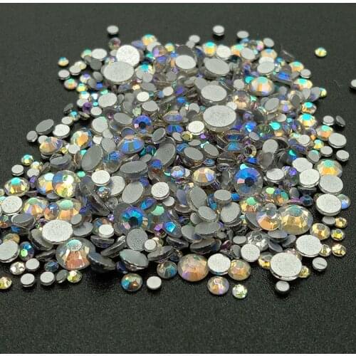 1440pcs/pack Glass Nail Rhinestones Glitter Starry Night Sky Gems For Nails Art Decorations DIY Nails Art Accessories