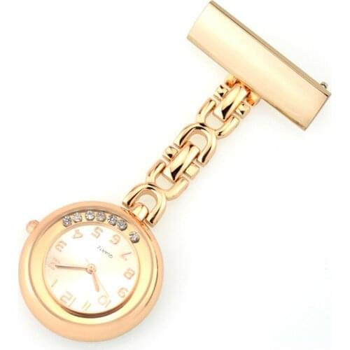 There colors Imported movement Pocket Watch Nurse Watch Brooch Women Fashion Round Dial Tunic Fob Watch Medical