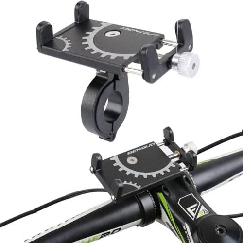 Bicycle Holder Aluminum Alloy Anti-slip Motorcycle Mobile Phone Holders Universal GPS Clip Bracket Phone Stands Rotatable/fixed
