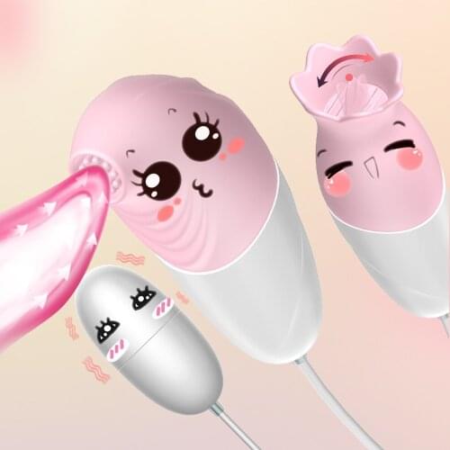 Vibrating Egg Vaginal Balls 3 in 1 Sucking*Licking G-Spot Clitoris Stimulator Nipple Sucker For Female Masturbator Women Sex Toy