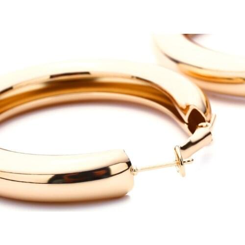 2 Inch Tube Thick Hoop Earrings Lightweight Large Stud Earrings Women Jewelry E56A