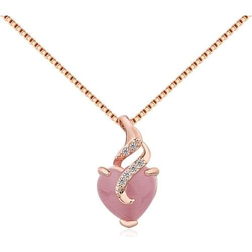 Heart Shaped Jewelry Necklace Elegant Rose Gold Womens Clavicle Chain Exquisite Lady Party Choker Gifts