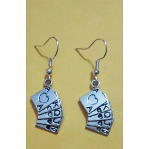 1Pcs Fast shipping Rock Dangle Earrings for Women Poker Charm Droop Dangle Earrings For Women/Girl Jewelry Gifts