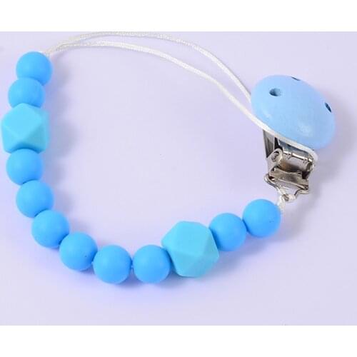 1Pcs Baby Silicone Pacifier Chains Nipple Holder 12MM Solid Color Silicone Beads Personalised Name Custom Pacifier Chains/Clip