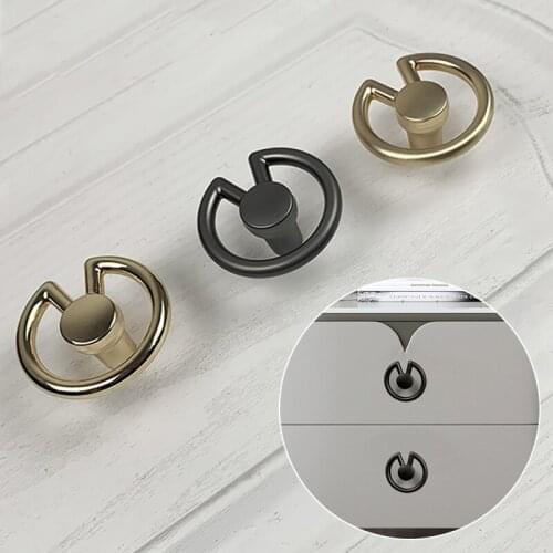 1Pc Vintage Round Ring Furniture Door Pull Handle Alloy Cabinet Dresser Drawer Knobs Handle Cupboard For Jewelry Box Door Ring