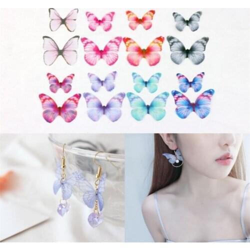 10pcs/lot DIY Earrings Hand Made Material Tulle Butterfly Wings Romantic Aesthetic Temperament Accessories Wholesale