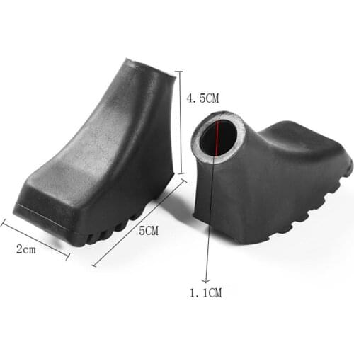 2psc Hiking Poles Walking Sticks Pole Pad Replaceable Antiskid Rubber Tips Shoe Shape Trekking Pole Hiking Accessories