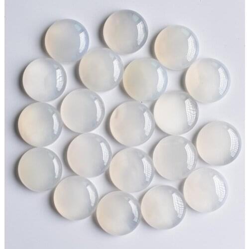 2020 fashion top quality Natural white onyx round cabochon 20mm stone beads 20pcs/lot Wholesale free shipping
