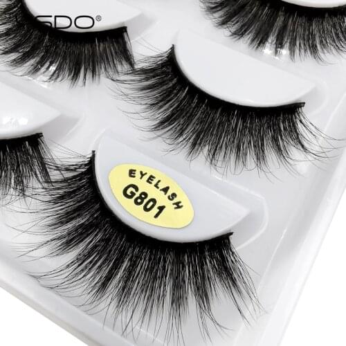 5 Pairs 100% Real Fake Mink EyeLashes 3D Natural False EyeLashes 3D Mink Lashes Soft EyeLash Extension MakeupKit Cilios G801