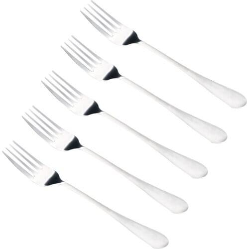 5 PCS Stainless Steel Tableware Dinner Fork Steak Fork Cutlery Dinner Table, Fruit Salad For Restaurant Home