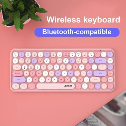AJAZZ 308I Wireless Computer Keyboard Portable Wide Compatibility 84 Keys Bluetooth-compatible Tablet Keyboard for Office