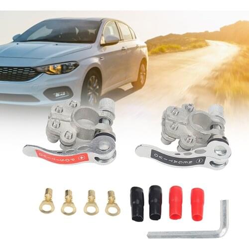 Toolless Disconnect Battery Main Cable Post Terminal Shut-Off Connector Battery Terminal Connector Clamp for Round Post Battery