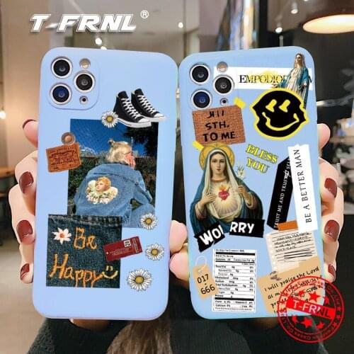 For iPhone 12,11 Pro, XS Max X 6 6s 7 8 Plus purple Soft TPU Retro Phone Case with Barcode Label for iPhone 12 mini Pro XR case