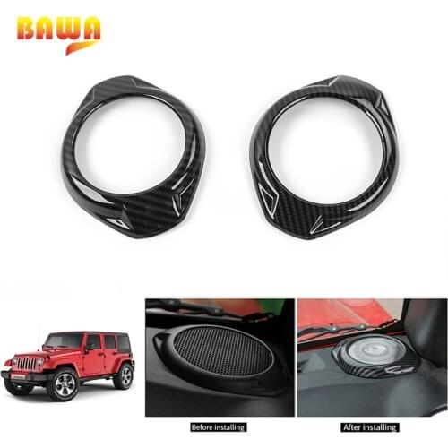 BAWA Car A pillar Speaker Decoration Cover Ring ABS Stickers for Jeep Wrangler Rubicon JK 2015 2016 2017 Car Styling