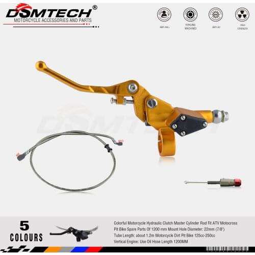 DSMTECH Hydraulic clutch 1200mm lever master cylinder for 125-250cc Vertical Engine Off road Motorcycle Fit ATV