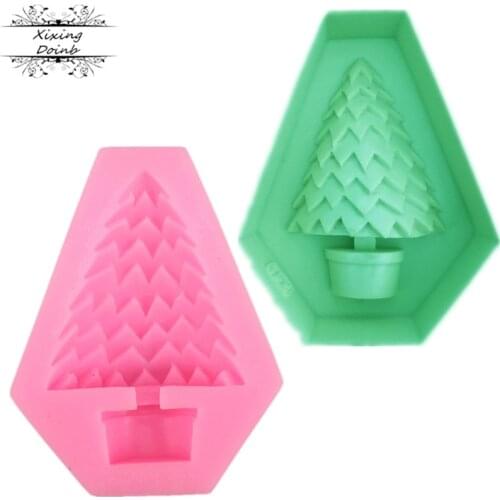 Christmas tree shape silicone mold fudge mold potted cake decoration tool chocolate fudge mold