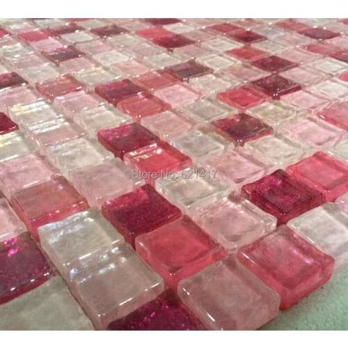 Red crystal glass mosaic tiles HMGM1121A backsplash kitchen wall tile sticker bathroom floor tile free shipping