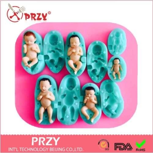 Set of 5 Baby Silicone Mold Fondant cake silicone Mold Baby Pendant decorating aroma stone moulds 90123