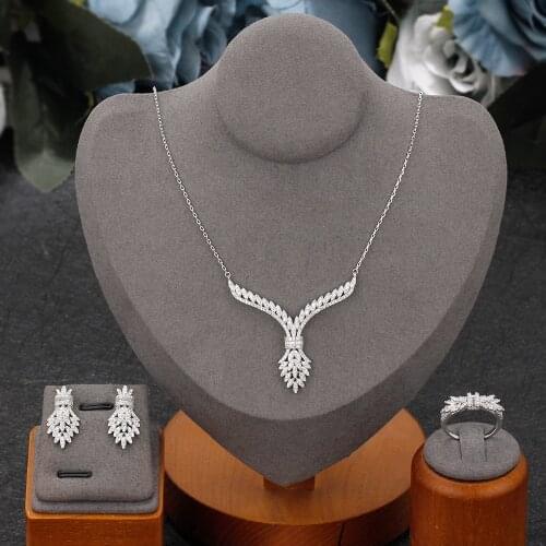 Elegant Charming Women Wedding Jewelry Set High Quality Cubic Zirconia Saudi Arabia Bridal Jewelry Sets Accessories Gift