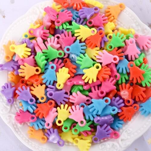 New 30Pcs/Lot Mixed Color Acrylic Pendant Simple Palm Shape Charms Pendants For Jewelry Making Diy Handmade Accessories